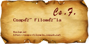 Csapó Filoméla névjegykártya